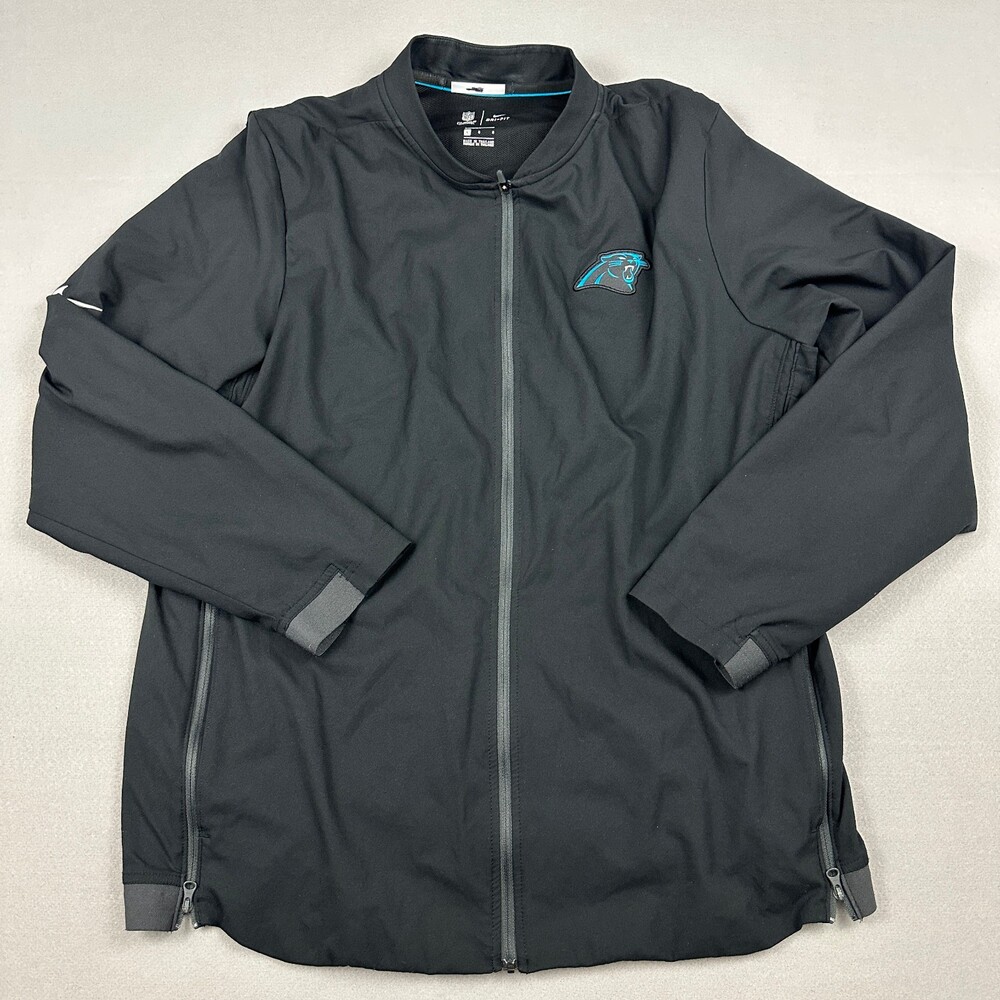 Carolina Panthers Jacket Men Large Black Nike On Field Windbreaker Team Issued L